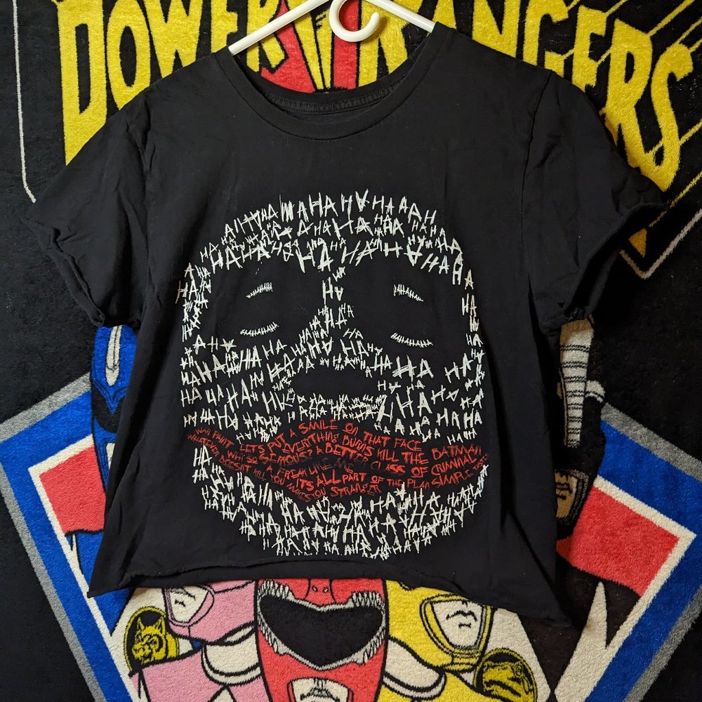 Batman The Dark Knight Joker Black Crop Top.  In good condition, size medium.